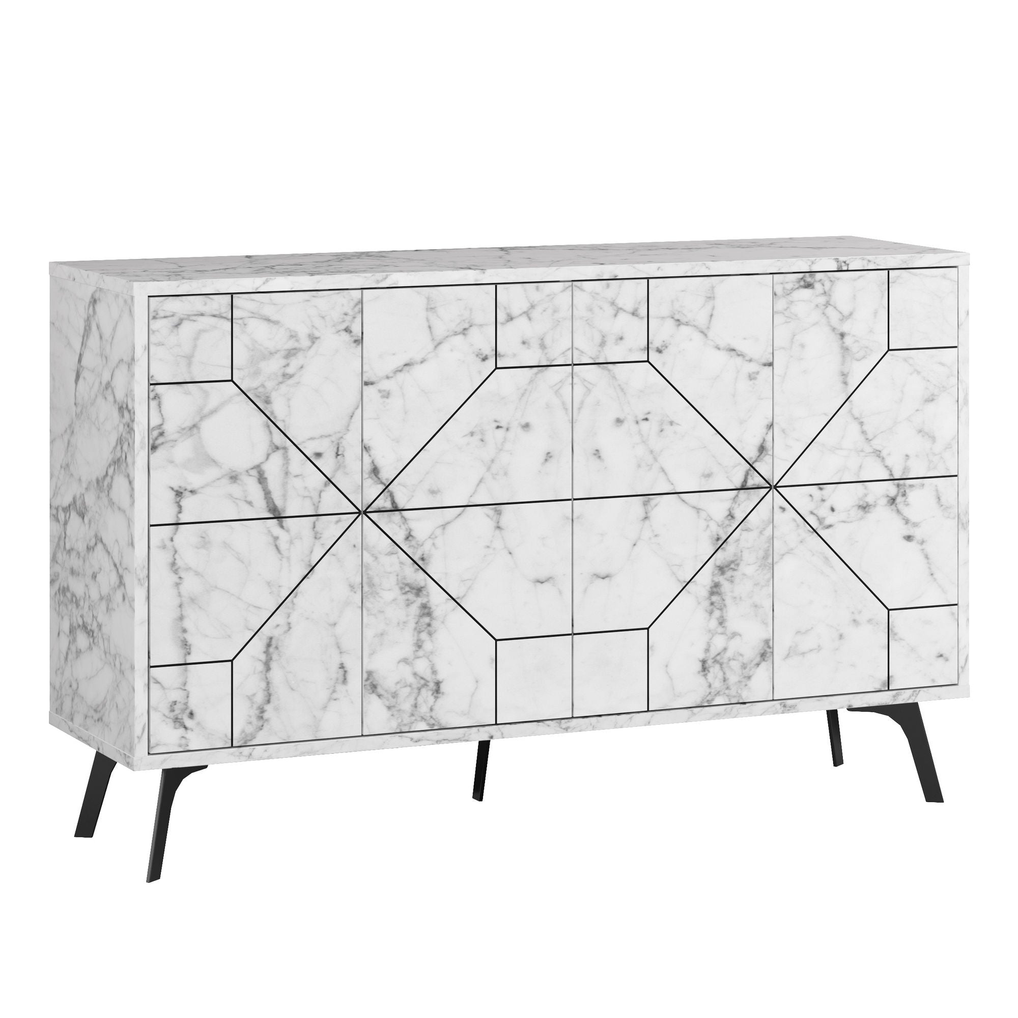 Aparador – 123 cm – Branco – Painel de Partículas revestido a Melamina