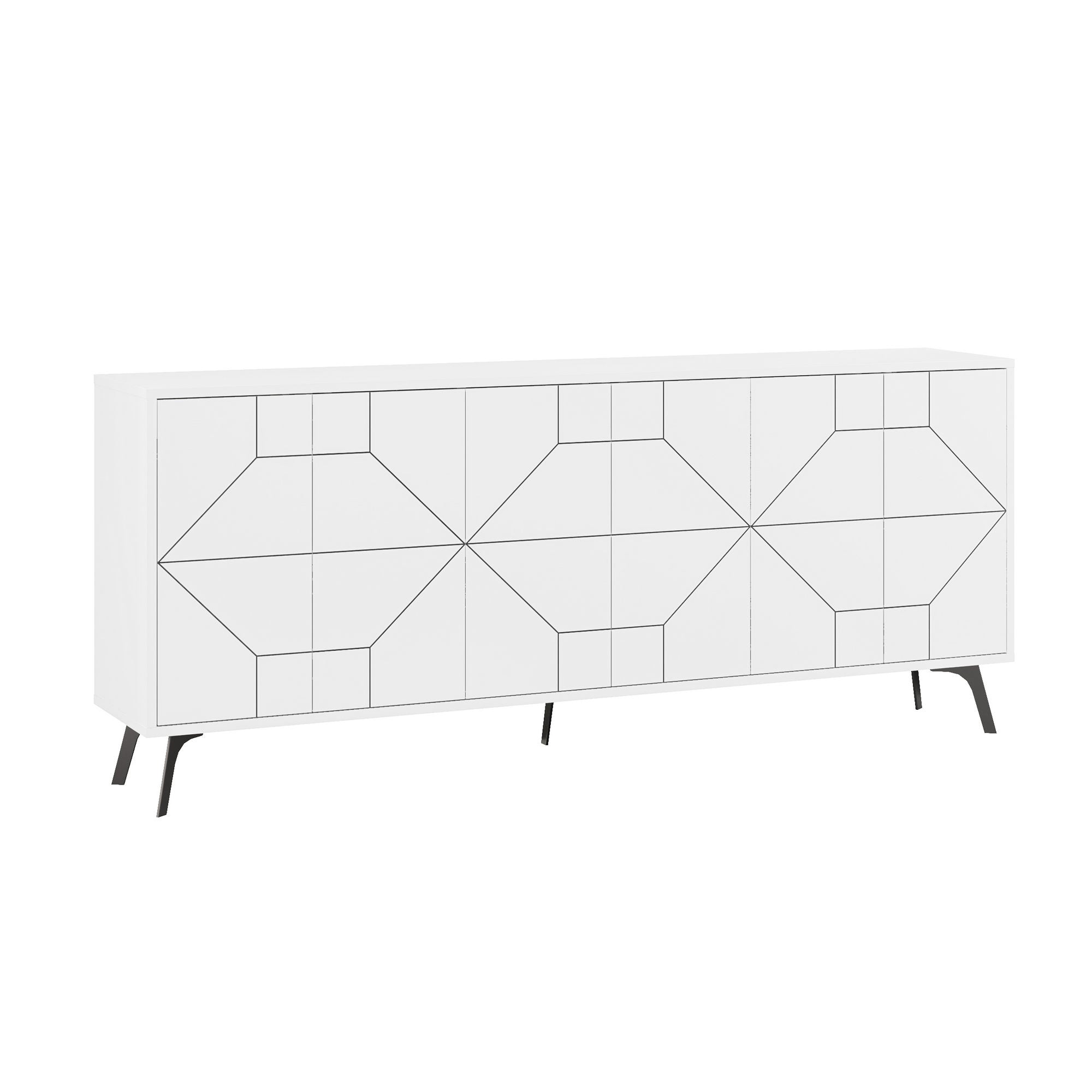 Aparador Moderno – 184 cm – Branco – Painel de Partículas revestido em Melamina