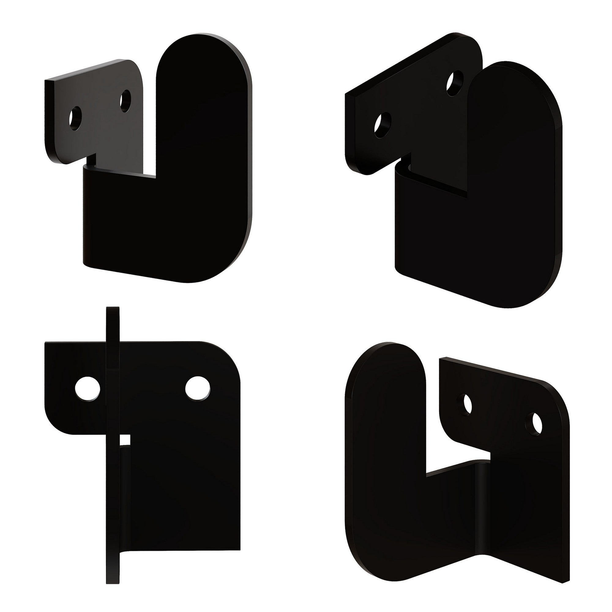 Conjunto de 3 Cabides Metálicos Pretos Luxa - Suporte de Parede Ultra-Resistente 3kg