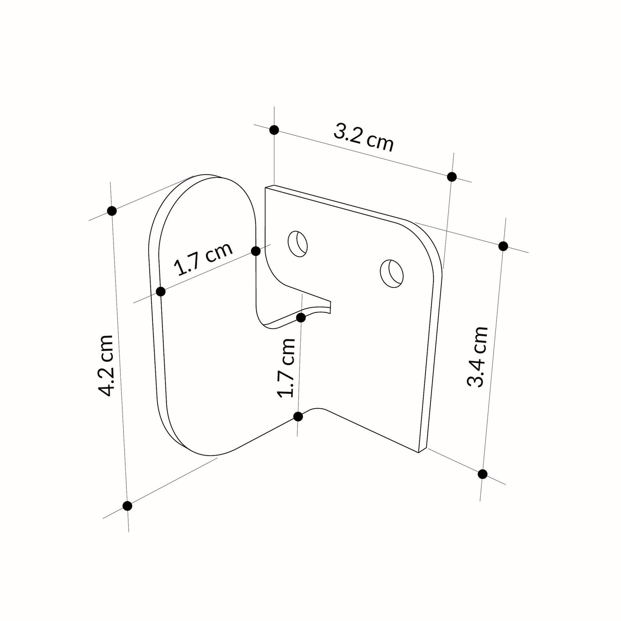 Conjunto de 3 Cabides Metálicos Pretos Luxa - Suporte de Parede Ultra-Resistente 3kg