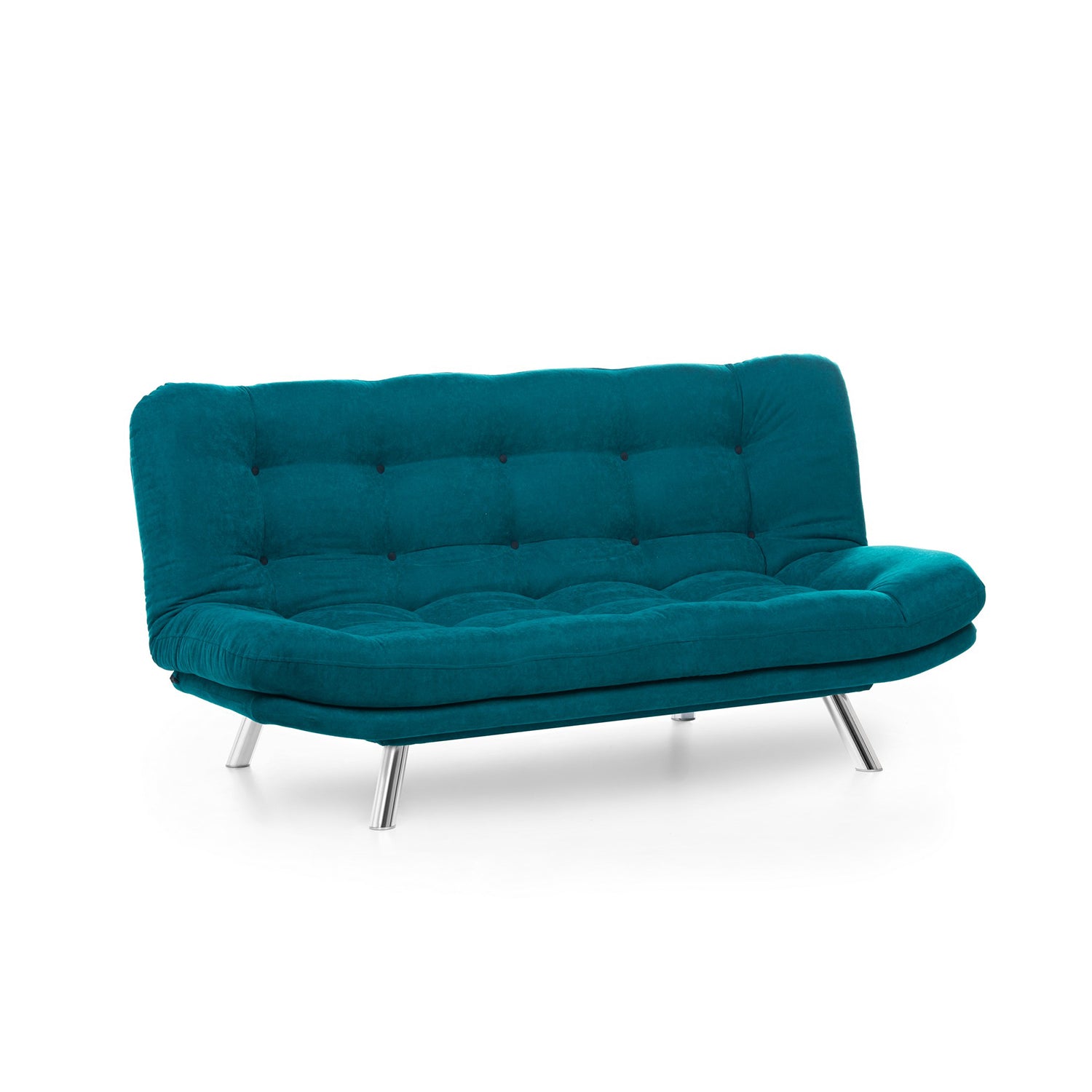 Sofá-Cama de 3 Lugares – 200 cm x 95 cm x 105 cm – Verde Petróleo – Metal
