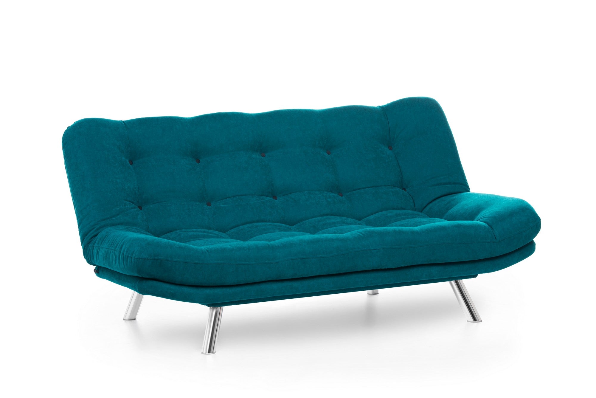 Sofá-Cama de 3 Lugares – 200 cm x 95 cm x 105 cm – Verde Petróleo – Metal