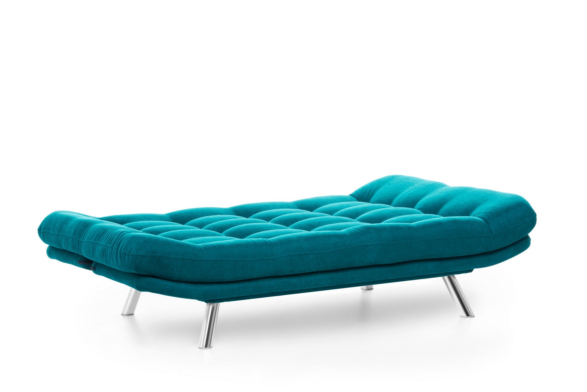 Sofá-Cama de 3 Lugares – 200 cm x 95 cm x 105 cm – Verde Petróleo – Metal
