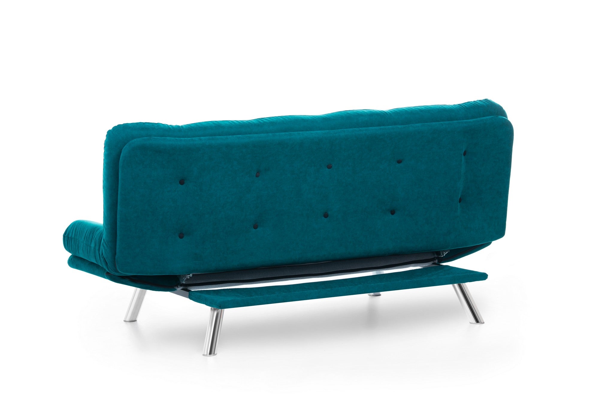 Sofá-Cama de 3 Lugares – 200 cm x 95 cm x 105 cm – Verde Petróleo – Metal