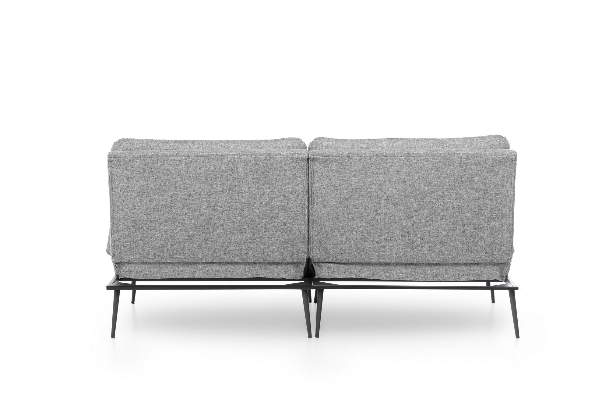 Sofá-cama moderno de 3 lugares – 180 cm – cinza – metal e poliéster