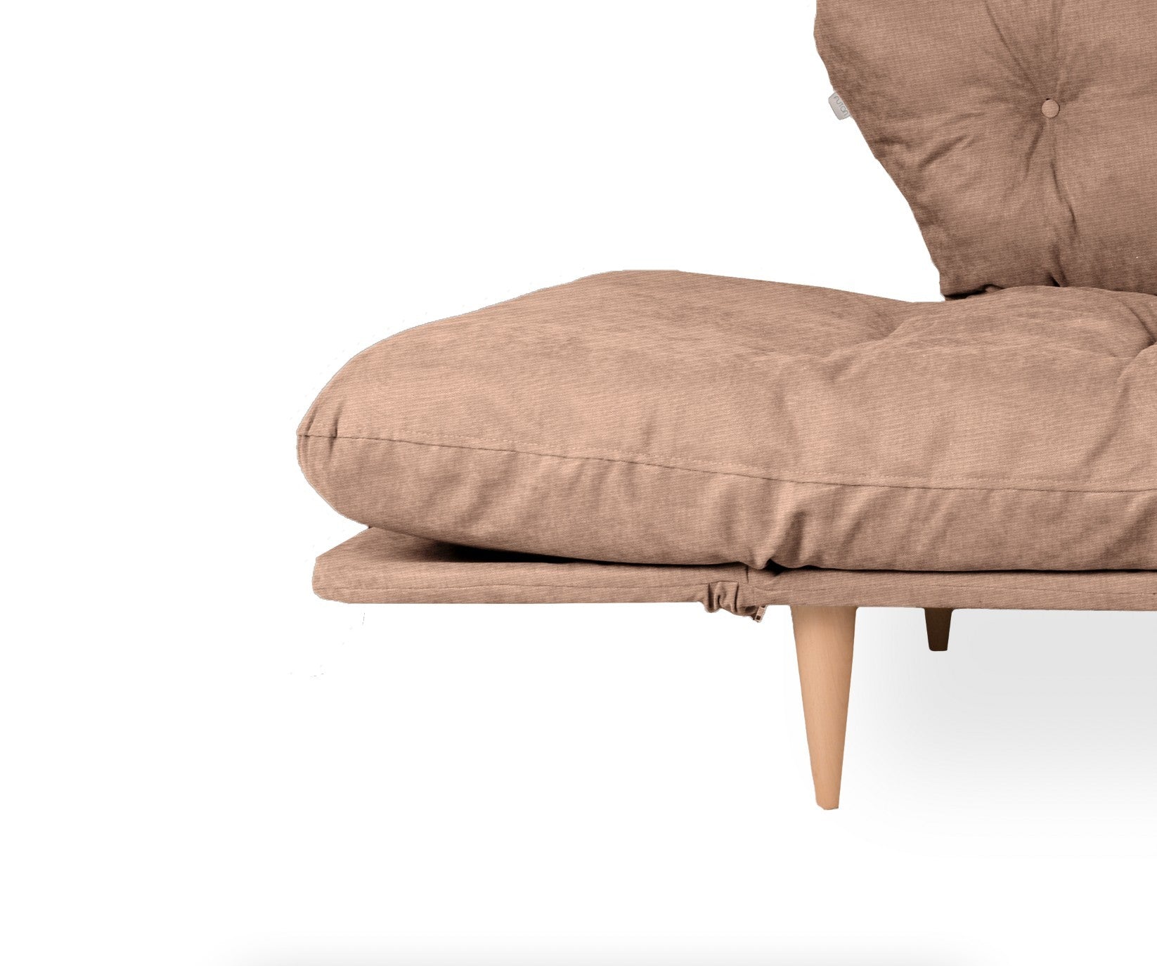 Sofá-cama moderno de 3 lugares – 190 cm x 60 cm – Marrom Claro – Tecido de Linho