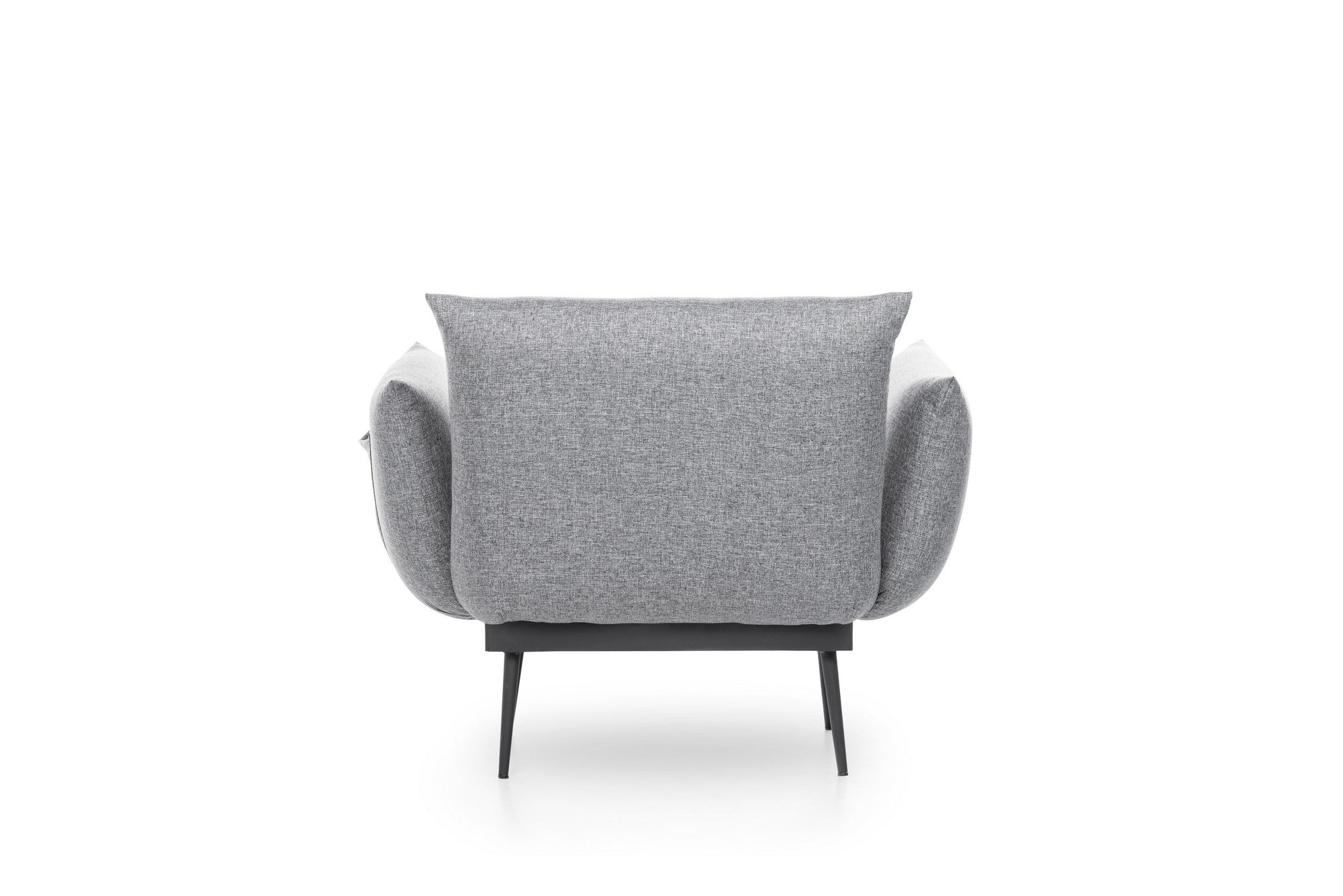 Poltrona moderna – 90 x 95 x 80 cm – Cinza – Tecido de linho