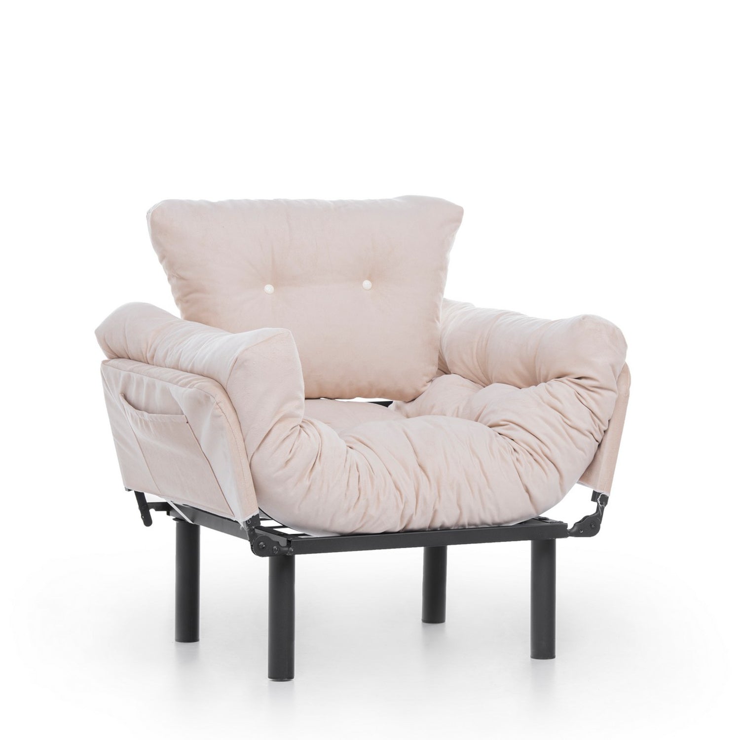 Poltrona moderna – 95 x 85 x 70 cm – Creme – Poliéster
