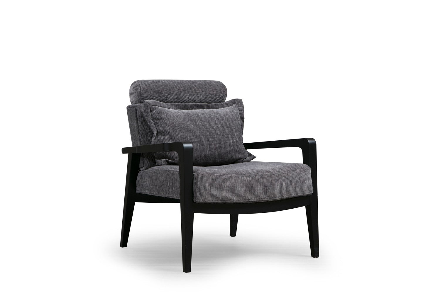 Poltrona moderna – 77x90x84 cm – cinza – madeira de faia