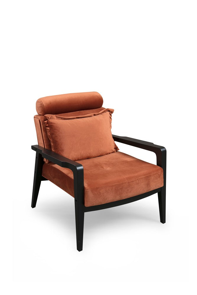 Poltrona – 77x90x84 cm – cor canela – madeira de faia
