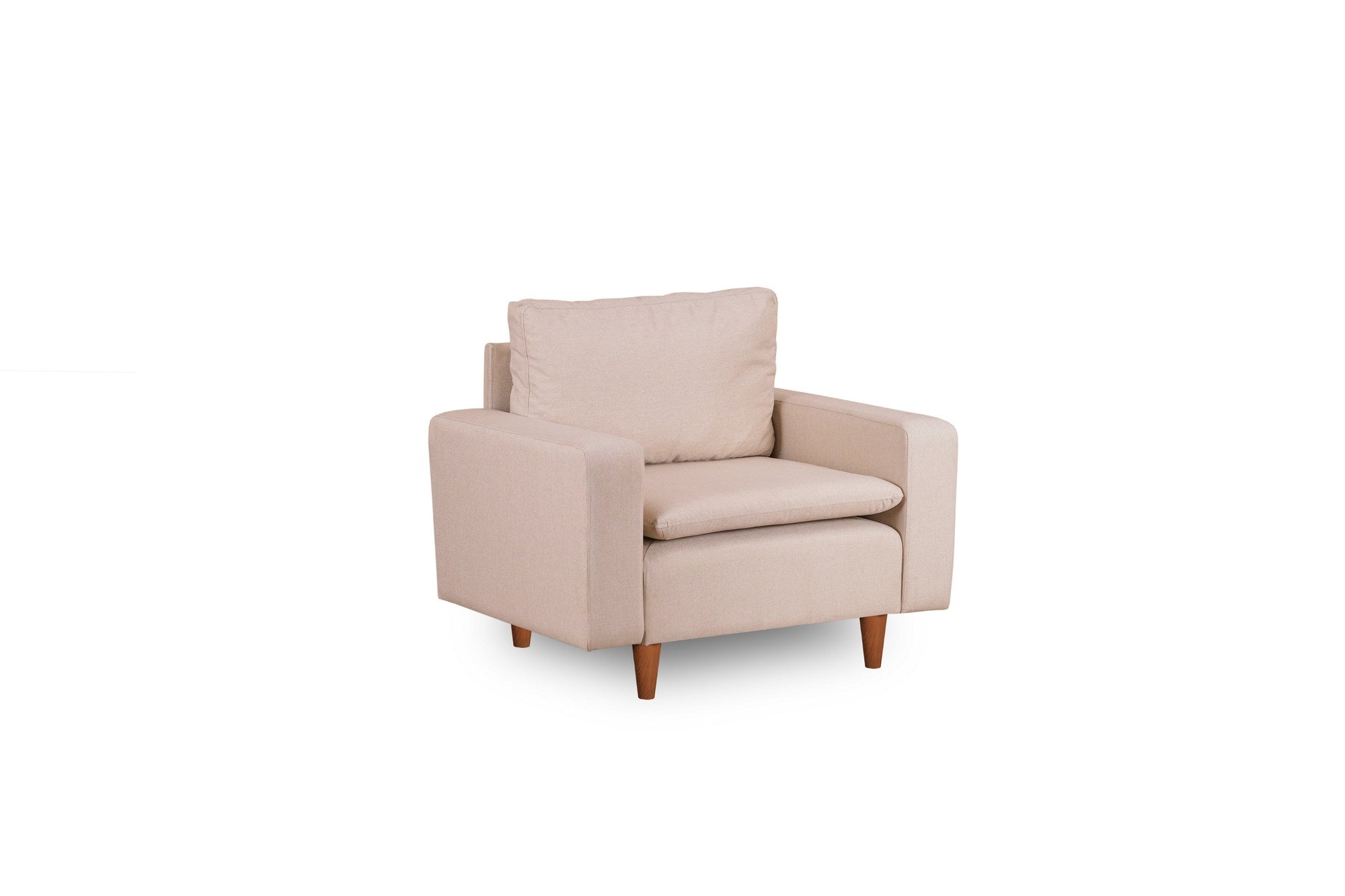 Poltrona Elegante, Cor Creme, Estrutura 100% Metal, Tecido 100% Poliéster | Profundidade do Assento: 52 cm, Largura: 75 cm, Altura: 46 cm | Conforto e Estilo para Sala de Estar