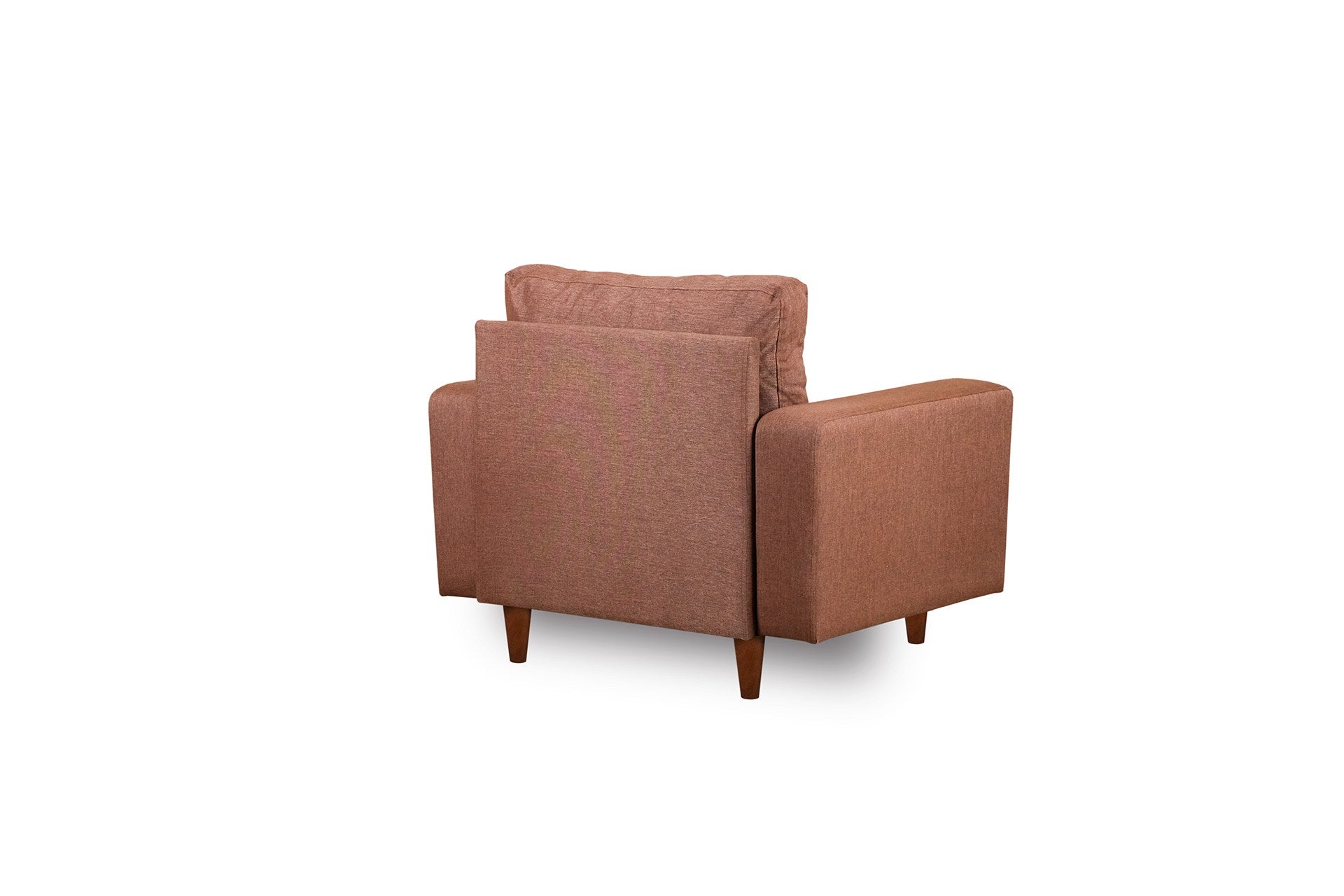 Poltrona Elegante, Marrom Claro, 105 cm de Largura | Estrutura 100% Metal, Tecido 100% Poliéster, Espuma de Alto DNS e Almofada de Fibra de Silicone | Perfeita para Sala de Estar e Escritório