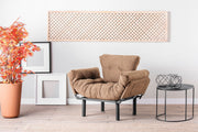 Poltrona – 95 x 85 x 70 cm – Castanho Claro – Metal e Poliéster