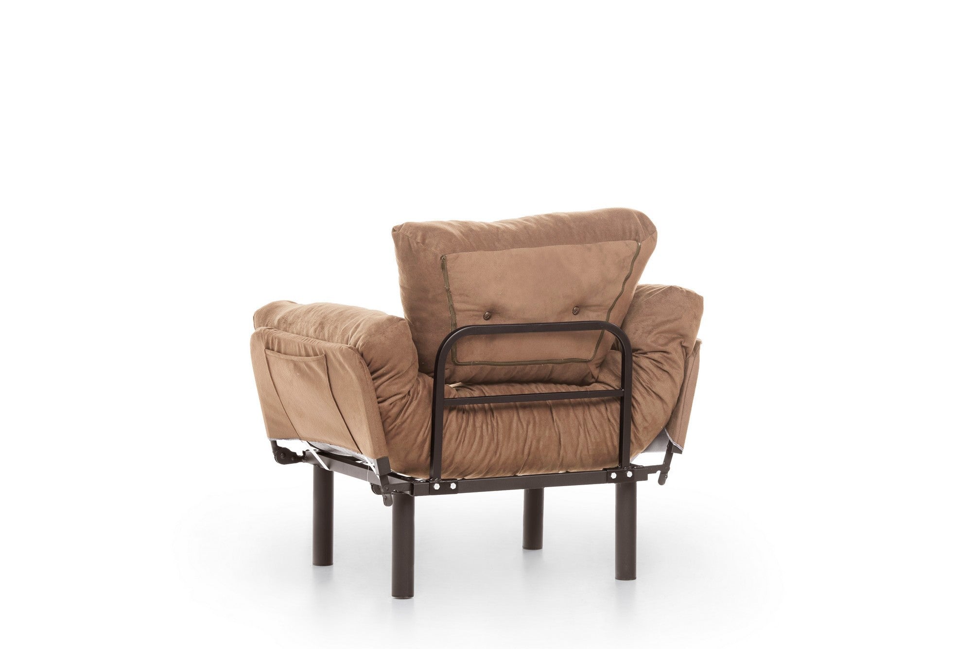 Poltrona – 95 x 85 x 70 cm – Castanho Claro – Metal e Poliéster
