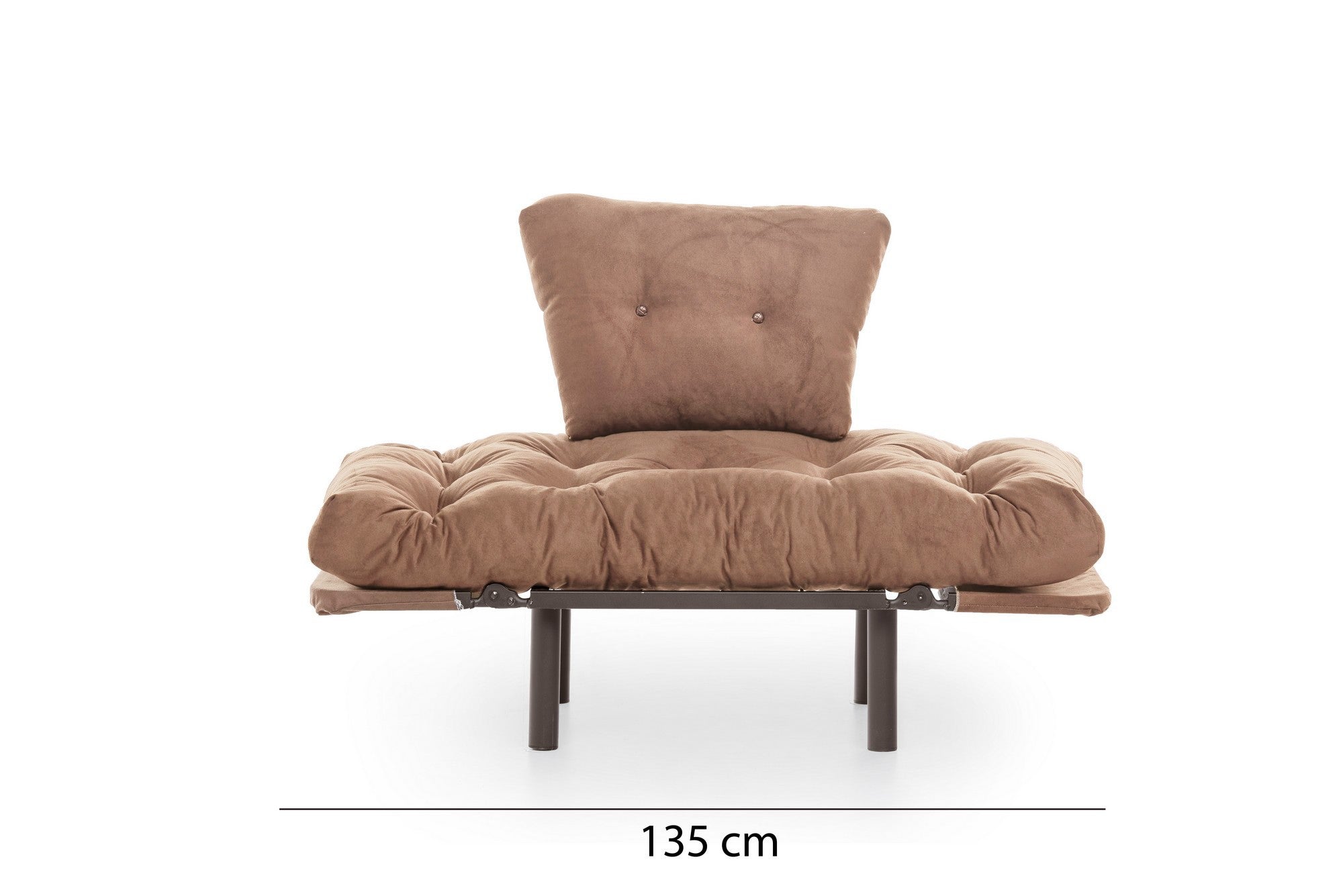 Poltrona – 95 x 85 x 70 cm – Castanho Claro – Metal e Poliéster