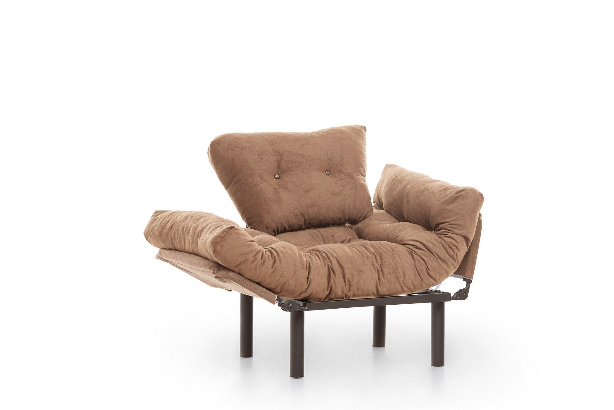 Poltrona – 95 x 85 x 70 cm – Castanho Claro – Metal e Poliéster