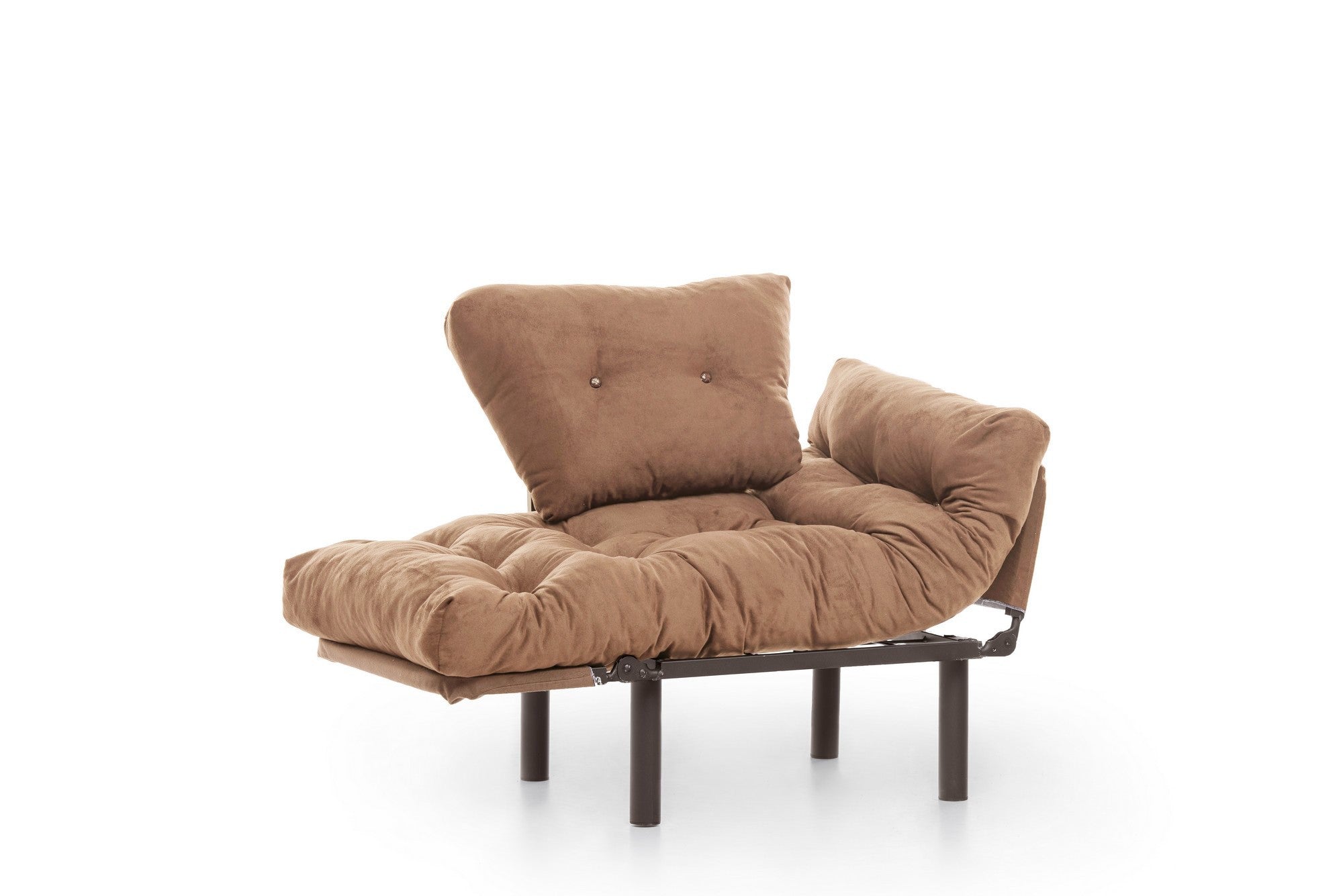 Poltrona – 95 x 85 x 70 cm – Castanho Claro – Metal e Poliéster