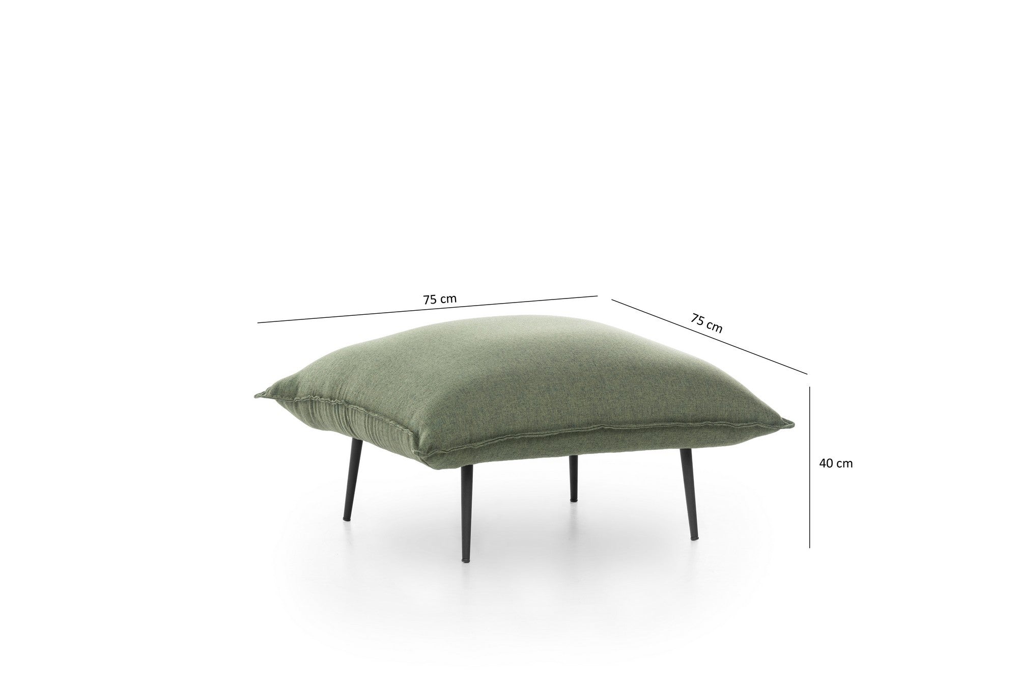 Toalha de mesa verde elegante, 75 x 75 x 40 cm | Estrutura 100% metálica, tecido de linho macio, espuma de alto DNS | Perfeito para decoração tradicional e industrial