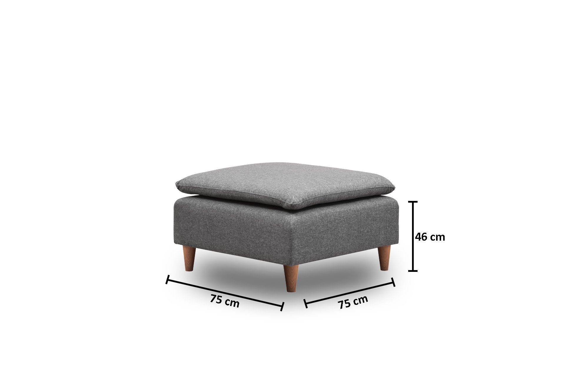 Toalha elegante em cinza escuro, 75 x 46 x 75 cm | Estrutura 100% metal, tecido 100% poliéster | Espuma de alto DNS, perfeita para decoração tradicional e escandinava