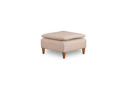 Elegante pufe creme, 75 x 75 x 46 cm | Estrutura 100% metal, tecido 100% poliéster | Espuma de alto DNS para maior conforto | Perfeito para espaços de convivência modernos
