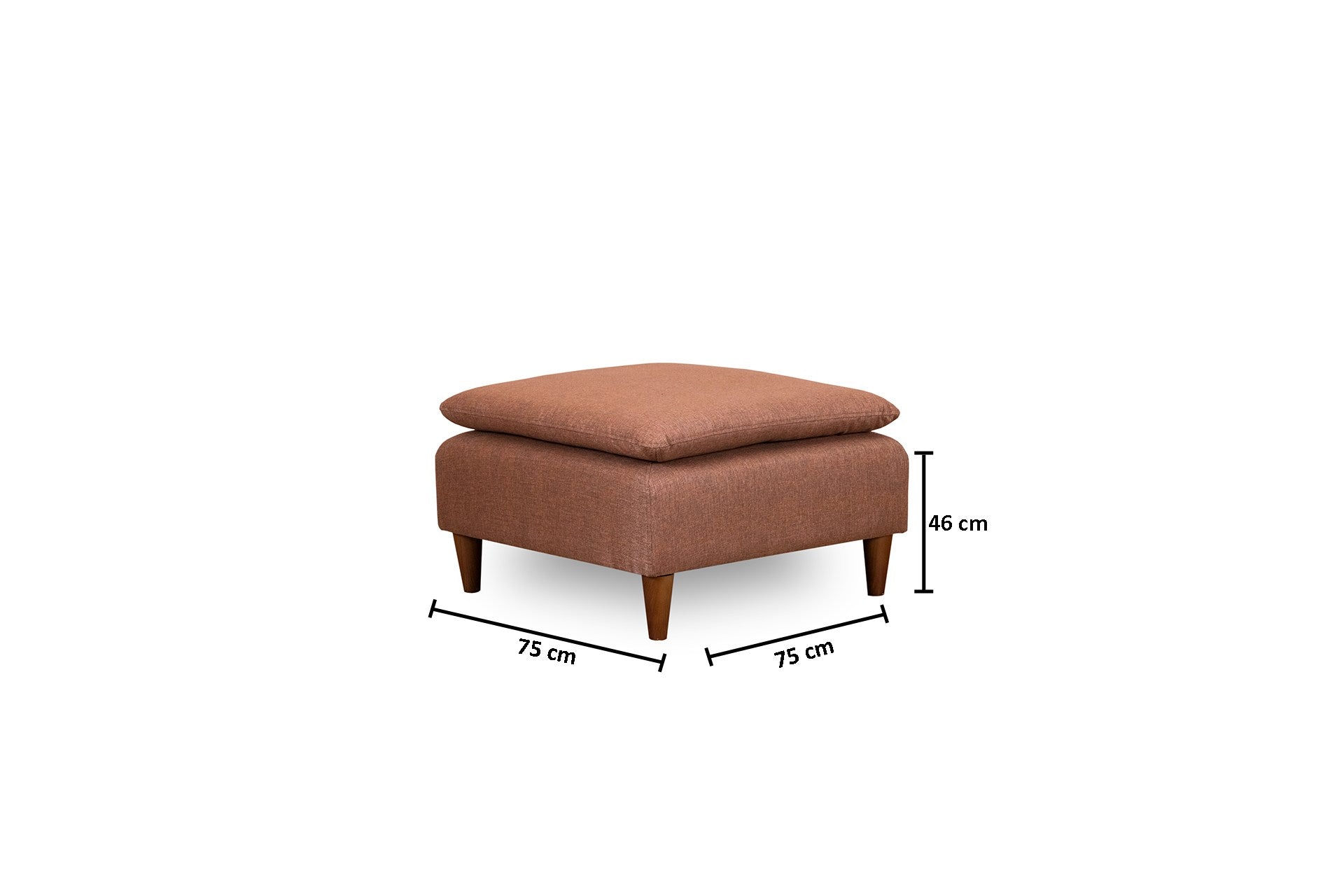 Toalha elegante com estrutura de metal, marrom claro, 75 x 46 x 75 cm | Tecido 100% poliéster, espuma de alto DNS para maior conforto | Perfeito para espaços de convivência modernos