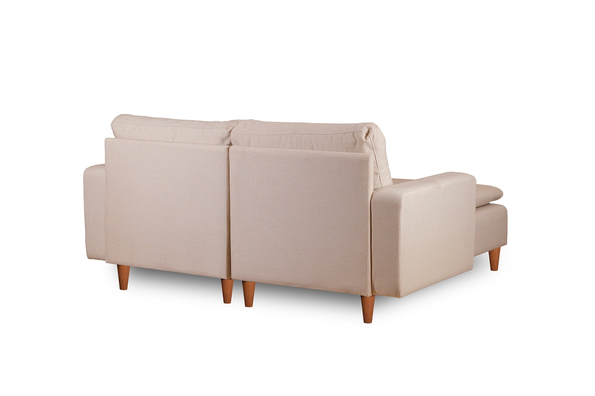 Sofá de canto elegante em creme, estrutura 100% metálica, assento com 150 cm de largura e 52 cm de profundidade | Almofadas de espuma de alto DNS e fibra de silicone | Perfeito para salas de estar modernas