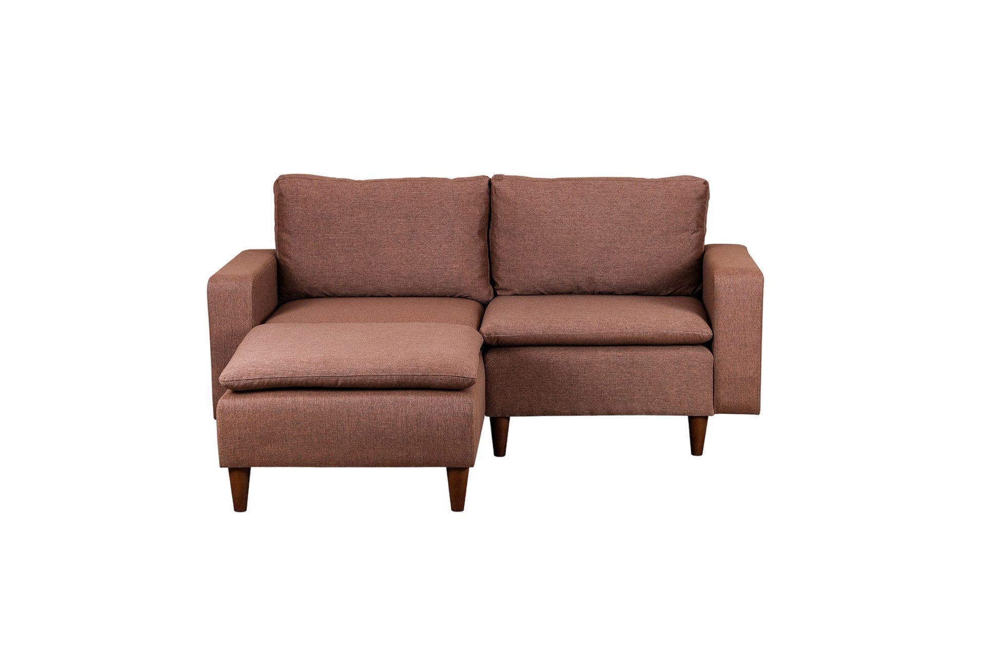 Sofá de canto elegante, marrom claro, 180 cm de largura | Estrutura 100% metal, tecido 100% poliéster | Chaise longue e cama confortáveis, perfeitas para espaços modernos