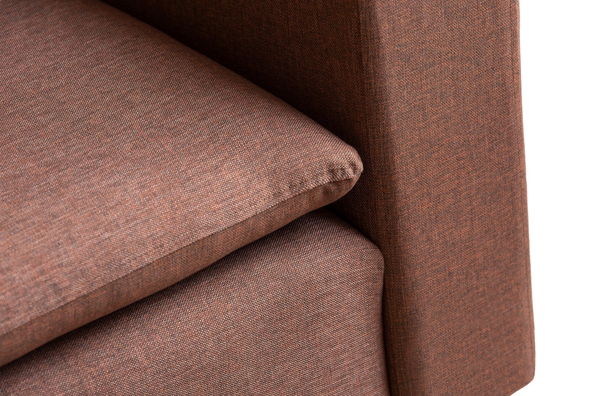 Sofá de canto elegante, marrom claro, 180 cm de largura | Estrutura 100% metal, tecido 100% poliéster | Chaise longue e cama confortáveis, perfeitas para espaços modernos