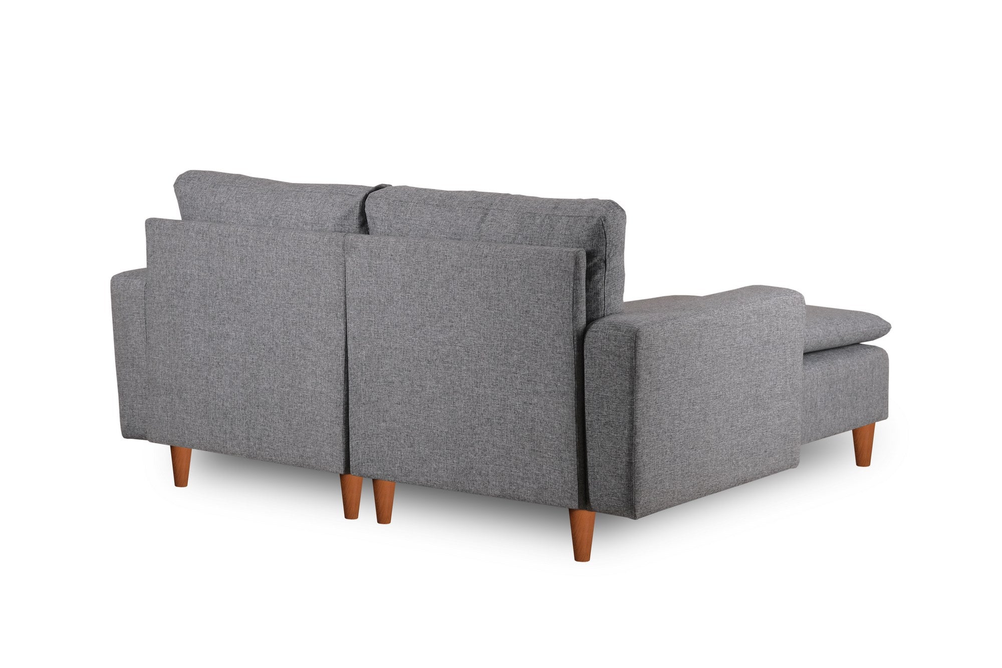Sofá de canto elegante em cinza claro, estrutura 100% metálica, assento com 150 cm de largura, chaise longue com 154 cm de largura, almofadas de espuma de alto DNS e fibra de silicone | Perfeito para salas de estar modernas