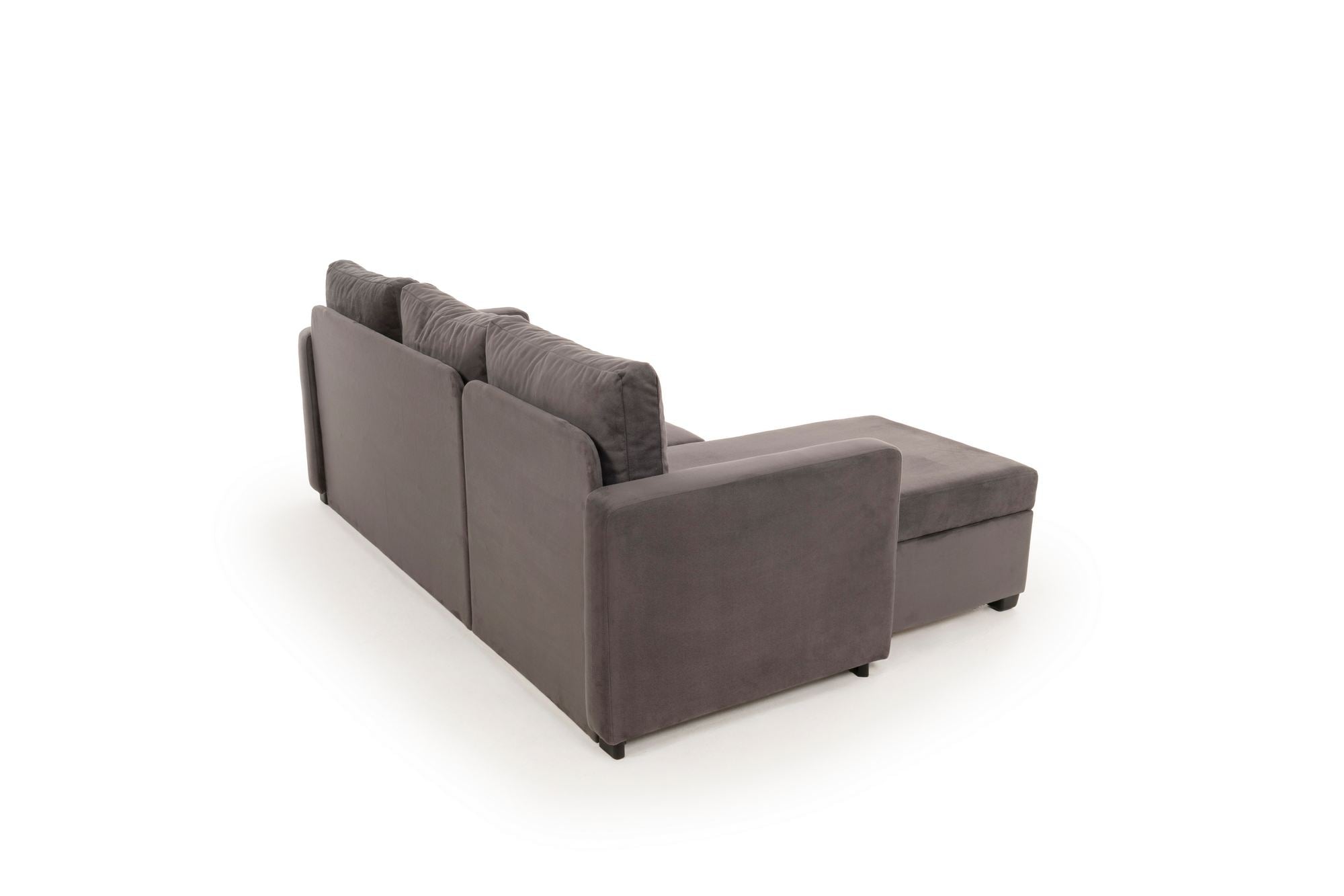 Sofá-cama de Canto – 140 cm x 190 cm – Cinza – Têxtil e Metal