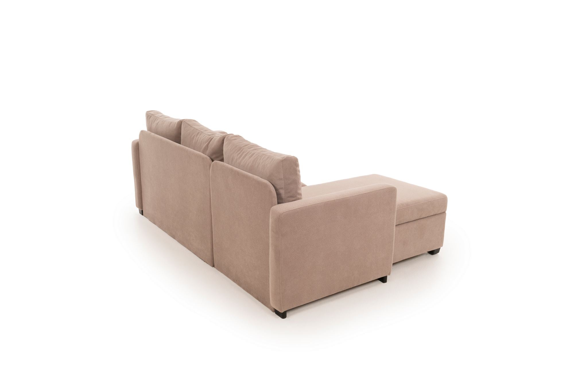 Sofá-Cama de Canto – 140 cm x 190 cm – Mink – Têxtil e Metal