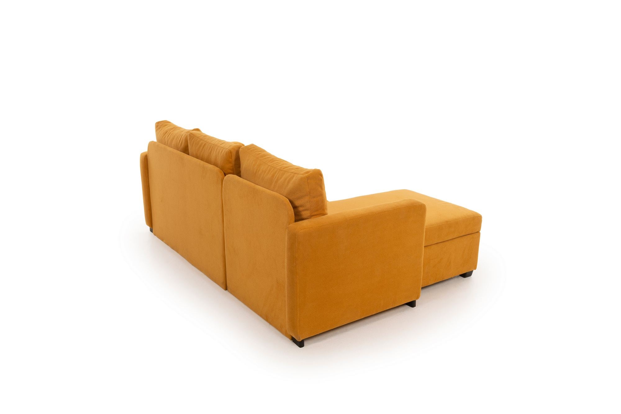 Sofá-Cama de Canto – 140 cm x 190 cm – Mostarda – Metal e Poliéster