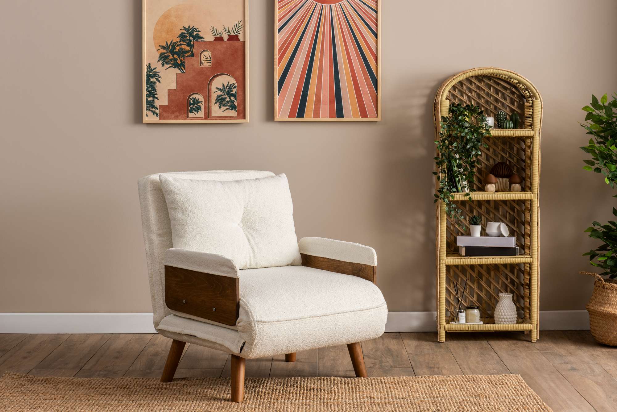 Poltrona-cama de 1 lugar – 77 cm x 70 cm x 82 cm – Branca – Metal e Poliéster