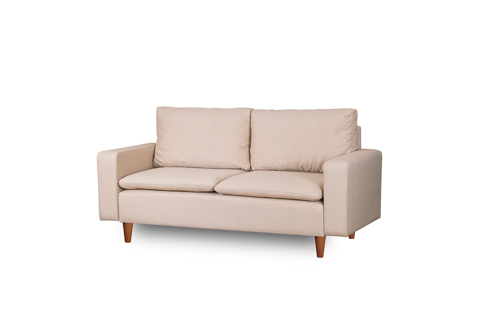 Sofá elegante de 2 lugares, cor creme, 180 cm de largura | Estrutura 100% metálica, tecido 100% poliéster | Almofadas de espuma de alto DNS e fibra de silicone | Perfeito para salas de estar modernas