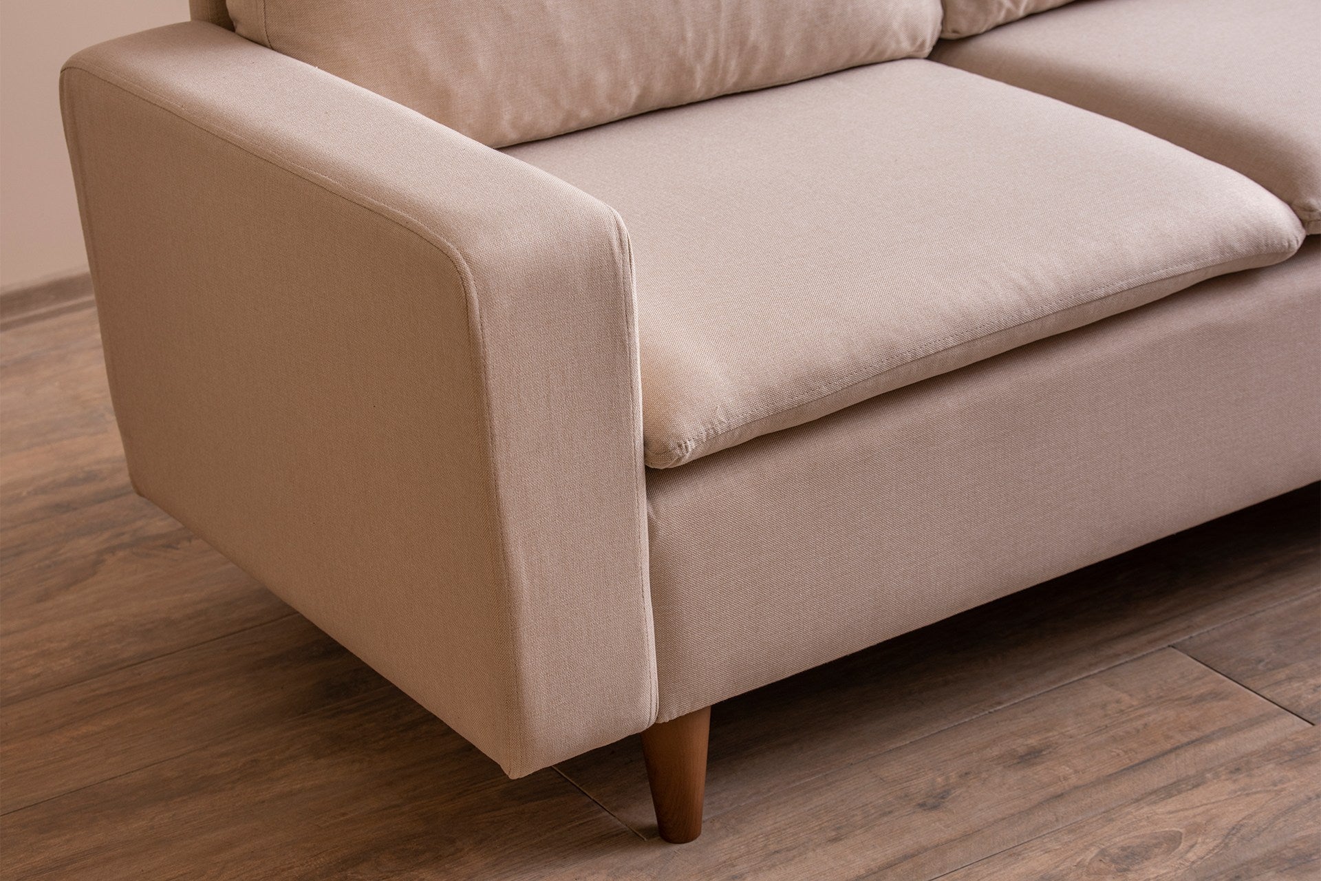 Sofá elegante de 2 lugares, cor creme, 180 cm de largura | Estrutura 100% metálica, tecido 100% poliéster | Almofadas de espuma de alto DNS e fibra de silicone | Perfeito para salas de estar modernas