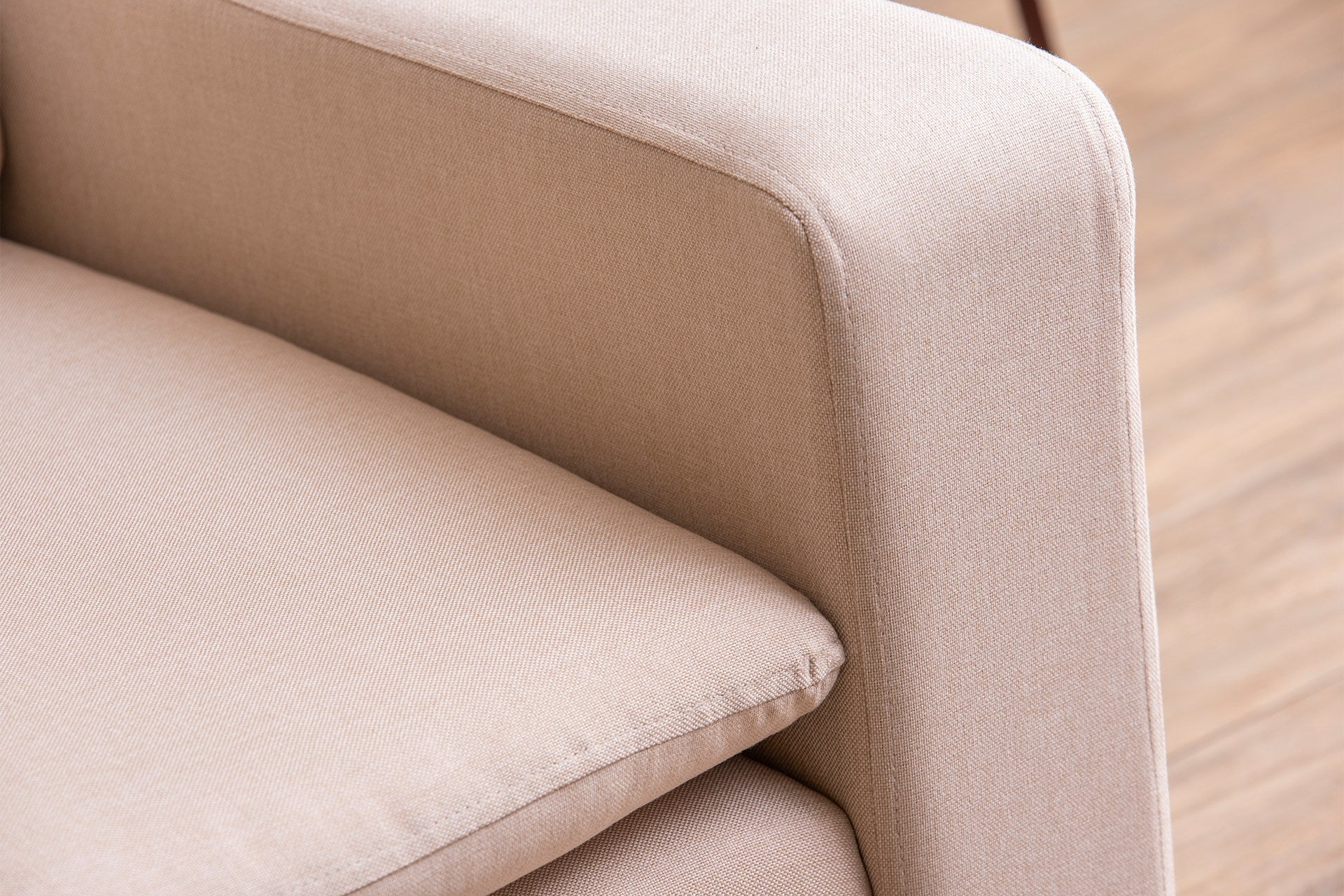 Sofá elegante de 2 lugares, cor creme, 180 cm de largura | Estrutura 100% metálica, tecido 100% poliéster | Almofadas de espuma de alto DNS e fibra de silicone | Perfeito para salas de estar modernas