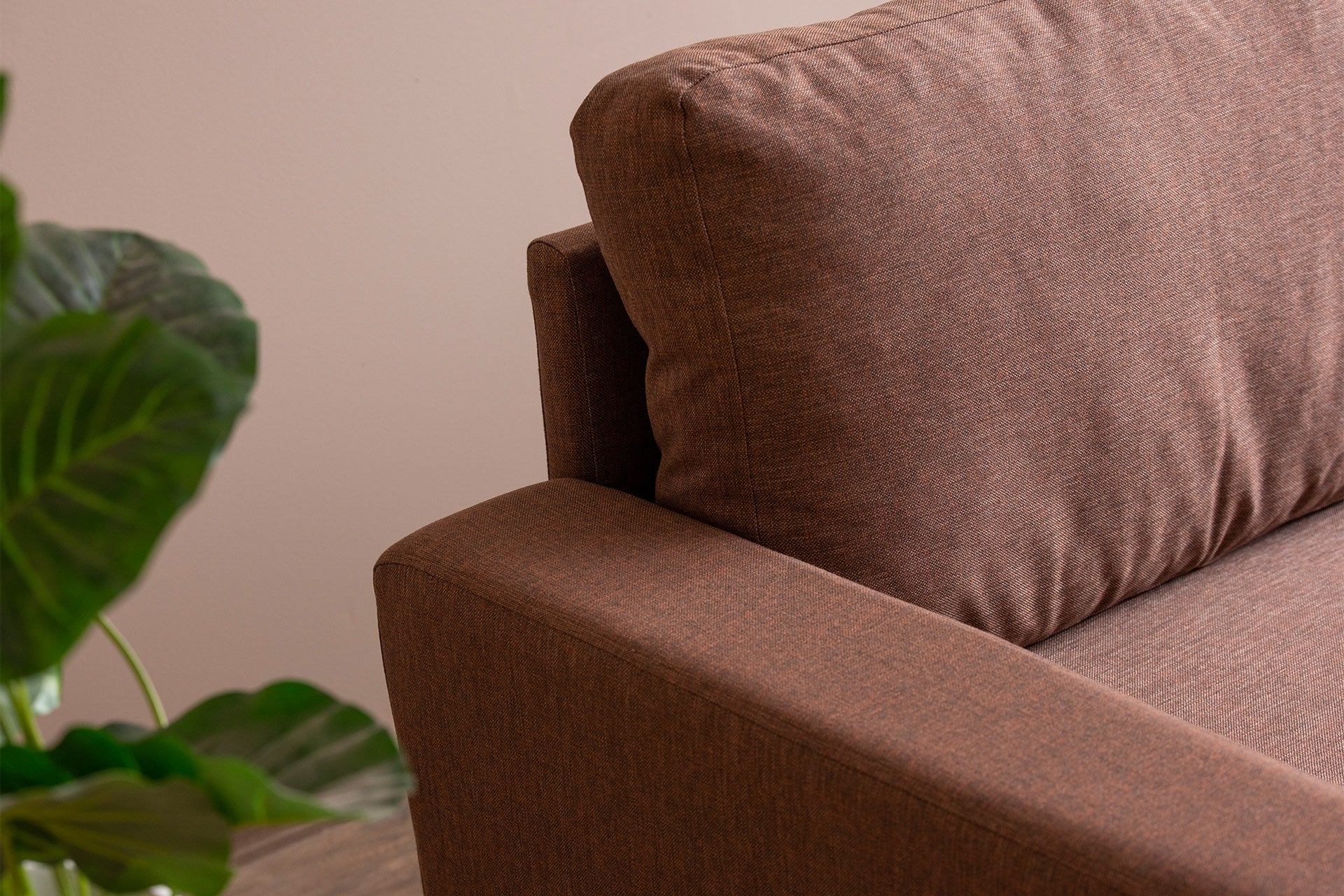Sofá elegante de 2 lugares, marrom claro, 180 cm de largura | Estrutura 100% metálica, tecido 100% poliéster, espuma de alto DNS e almofadas de fibra de silicone | Perfeito para salas de estar modernas