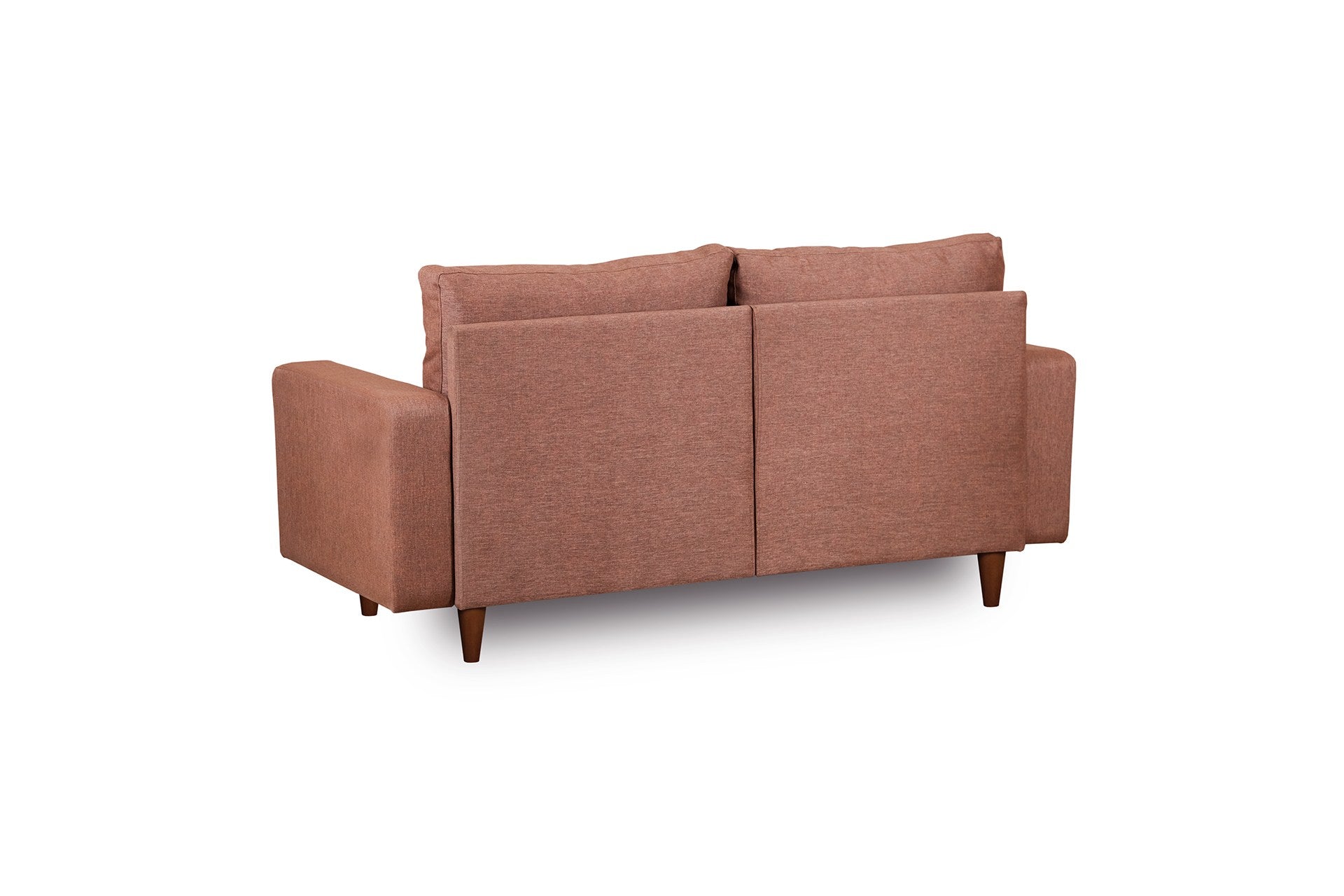 Sofá elegante de 2 lugares, marrom claro, 180 cm de largura | Estrutura 100% metálica, tecido 100% poliéster, espuma de alto DNS e almofadas de fibra de silicone | Perfeito para salas de estar modernas
