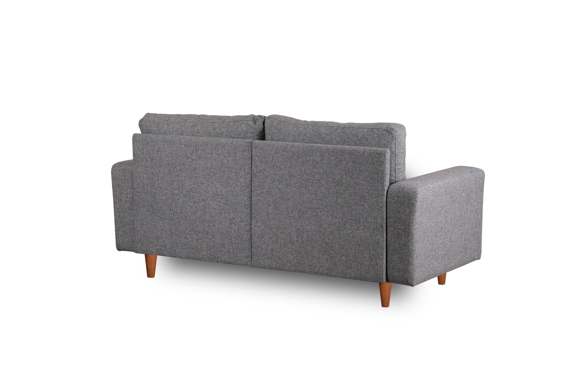 Sofá elegante de 2 lugares, cinza claro, 180 cm de largura | Estrutura 100% metálica, tecido 100% poliéster, espuma de alto DNS e almofadas de fibra de silicone | Perfeito para salas de estar modernas
