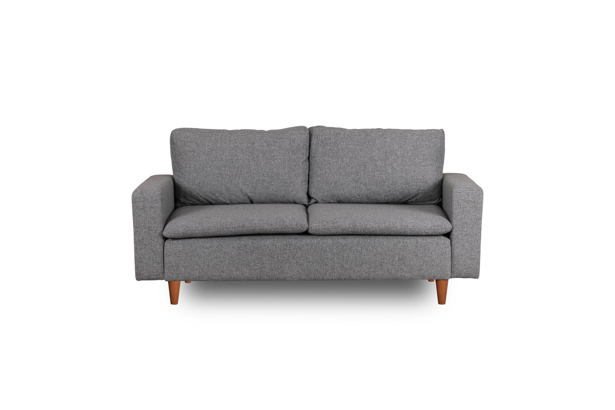 Sofá elegante de 2 lugares, cinza claro, 180 cm de largura | Estrutura 100% metálica, tecido 100% poliéster, espuma de alto DNS e almofadas de fibra de silicone | Perfeito para salas de estar modernas