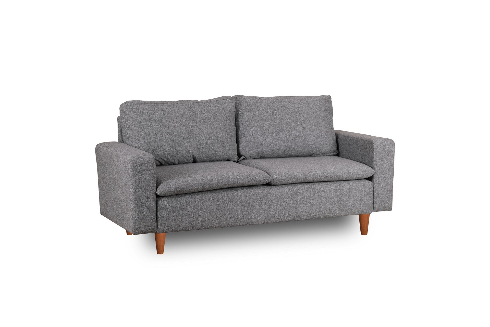 Sofá elegante de 2 lugares, cinza claro, 180 cm de largura | Estrutura 100% metálica, tecido 100% poliéster, espuma de alto DNS e almofadas de fibra de silicone | Perfeito para salas de estar modernas