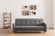 Sofá-cama – 200 cm – cinza claro – metal