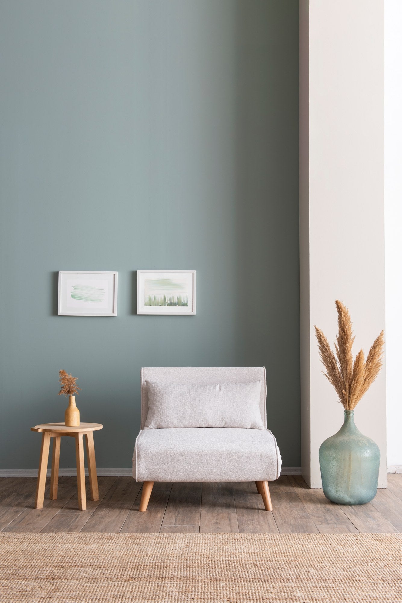 Sofá-cama de 1 lugar – 180 x 80 cm – Branco – Estrutura metálica