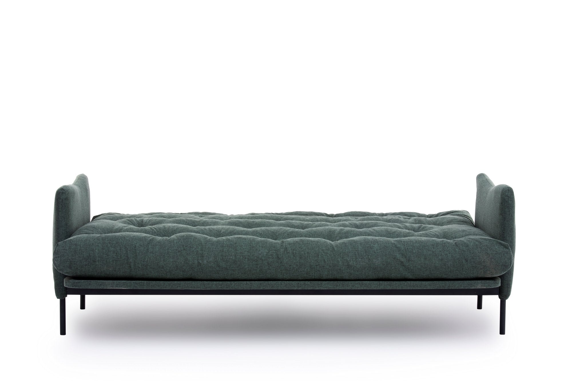 Sofá-cama elegante de 3 lugares – 200 cm de largura – Verde – Tecido de linho