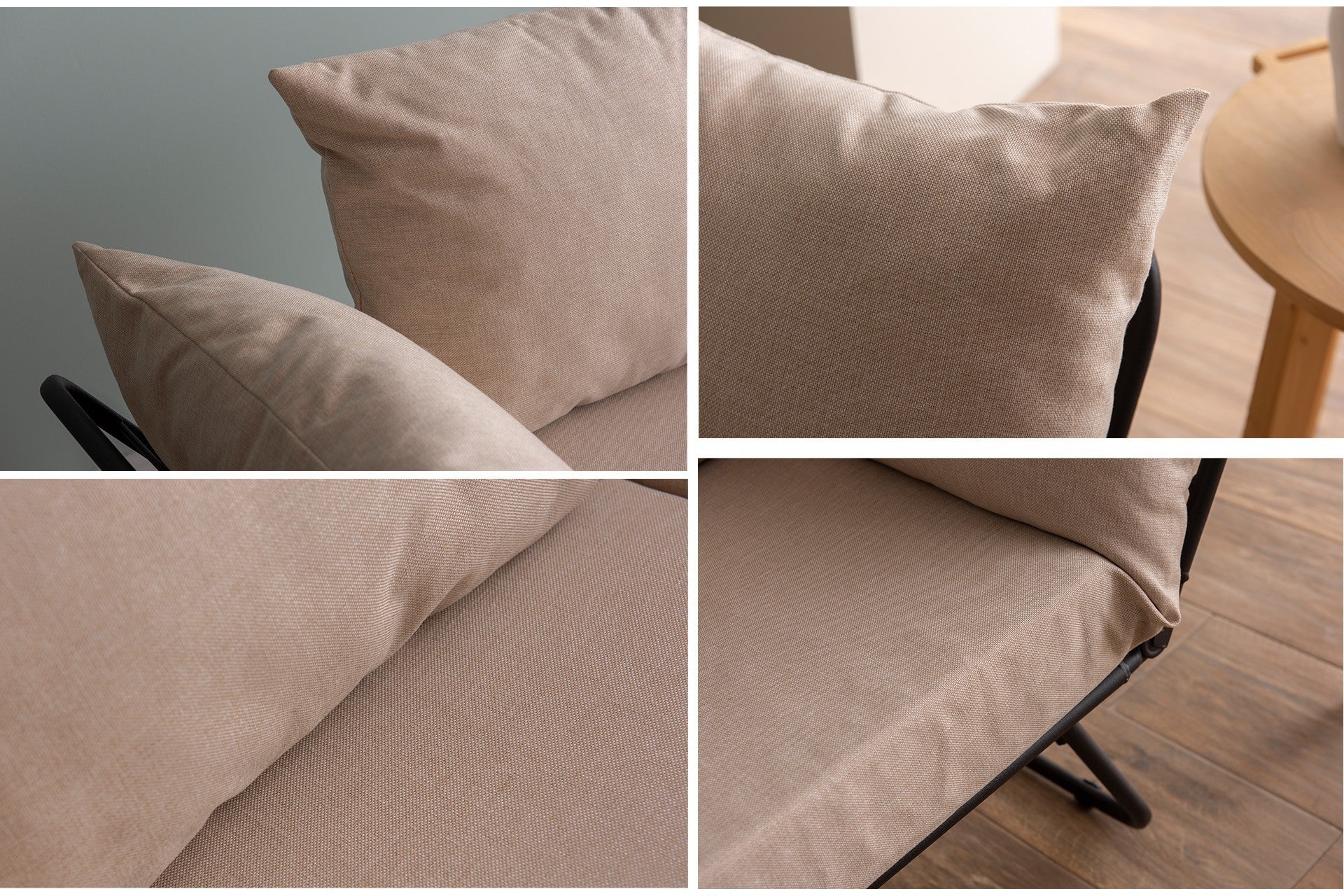 Sofá-cama – 150 cm – creme – 100% metálico