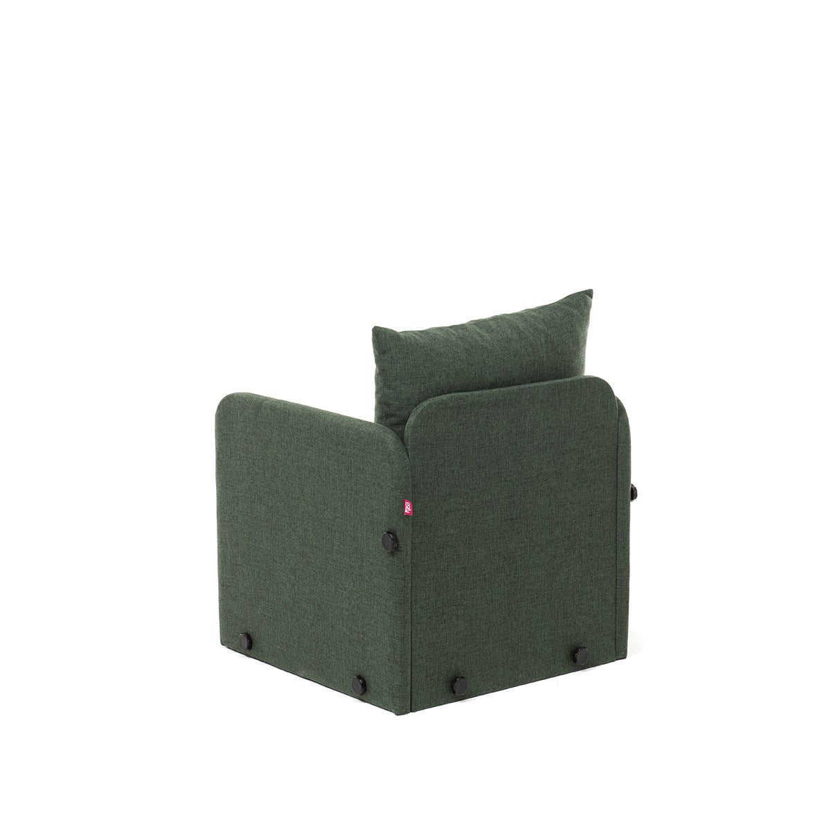 Sofá-cama de 1 lugar – 68 cm x 70 cm x 66 cm – Verde – Metal e Têxtil