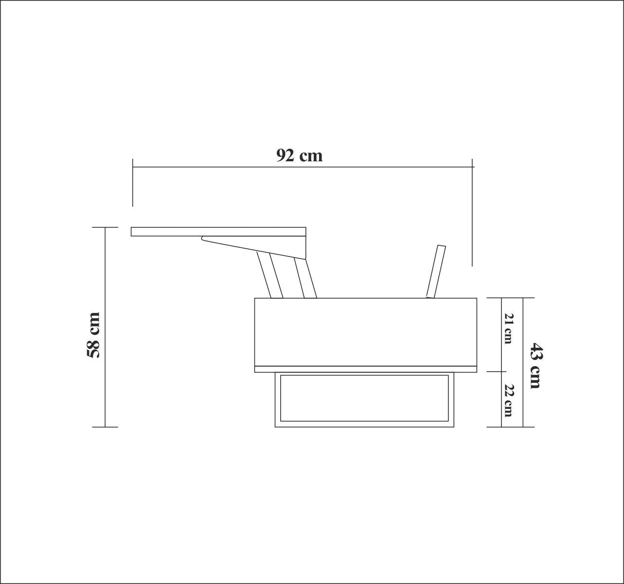 Mesa de Centro Industrial de 2 Andares – 120 x 60 x 43 cm – Nogueira e Preto – Painel de Partículas