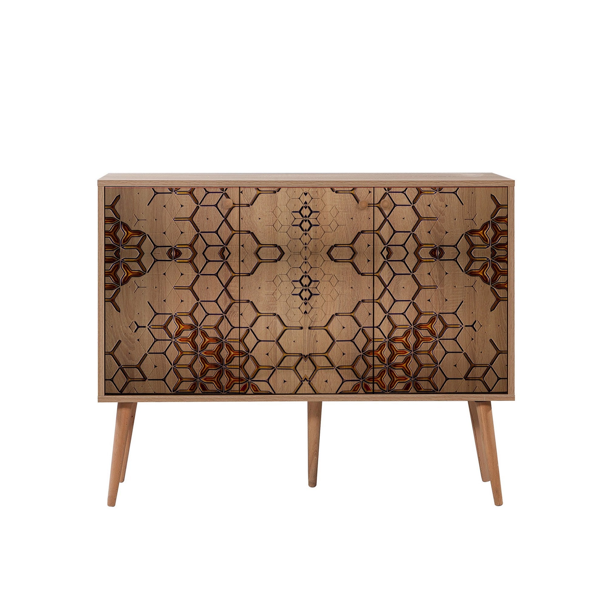 Aparador Moderno – 120 x 90 x 36 cm – Carvalho Sonoma – Melamina