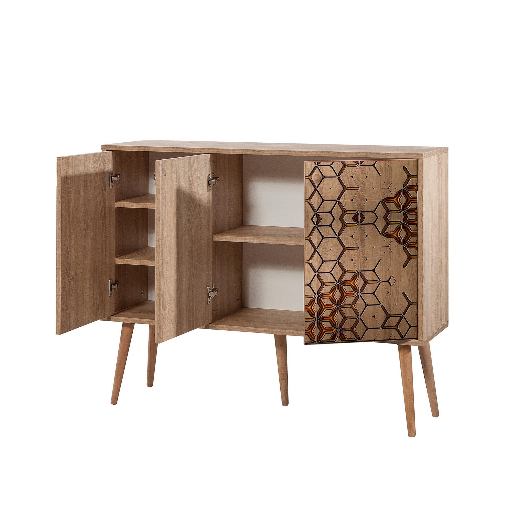 Aparador Moderno – 120 x 90 x 36 cm – Carvalho Sonoma – Melamina