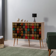 Aparador Moderno – 120 x 90 x 36 cm – Carvalho Sonoma – Painel de partículas revestido a melamina